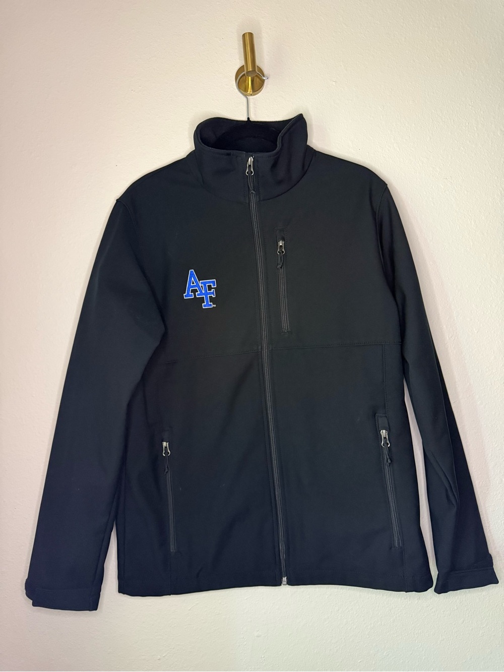 Columbia Air Force Academy USAFA Black Softshell Full Zip Jacket Men’s Medium